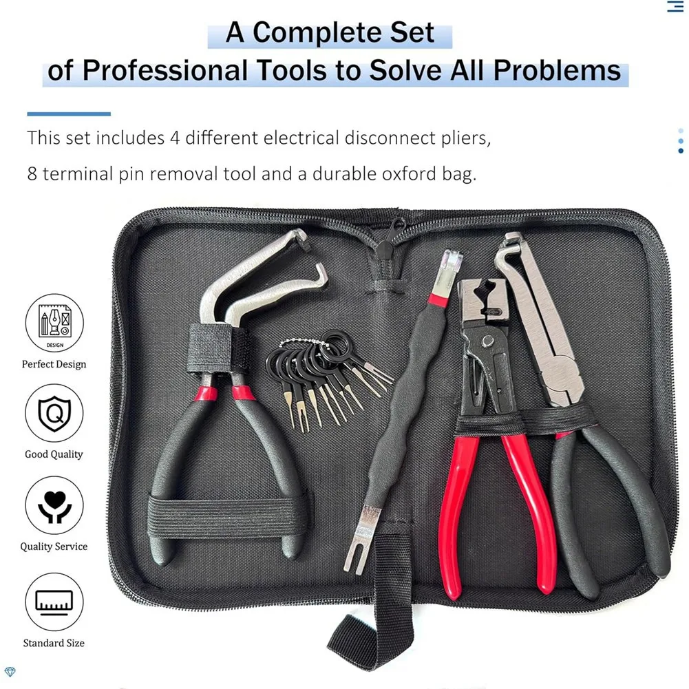 

AT14 Electrical Disconnect Pliers(5PCS) For Car For-Automotive Electrical Plug Connector, Connector Separator& Hose Clamp Tools