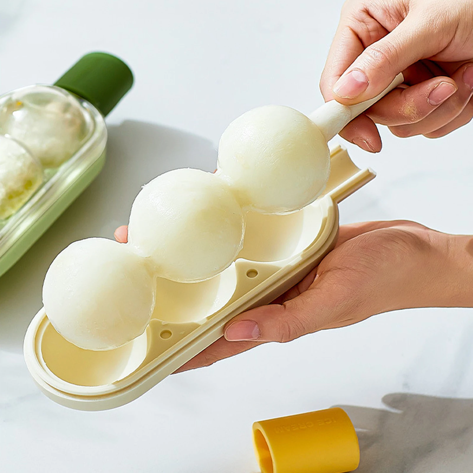 

DIY Candied Haws Shape Ice Cream Mold With Straw Silicone Popsicle Molds Ice Fruit Mould Refrigerator Ice Cube Tray Kitchen Tool