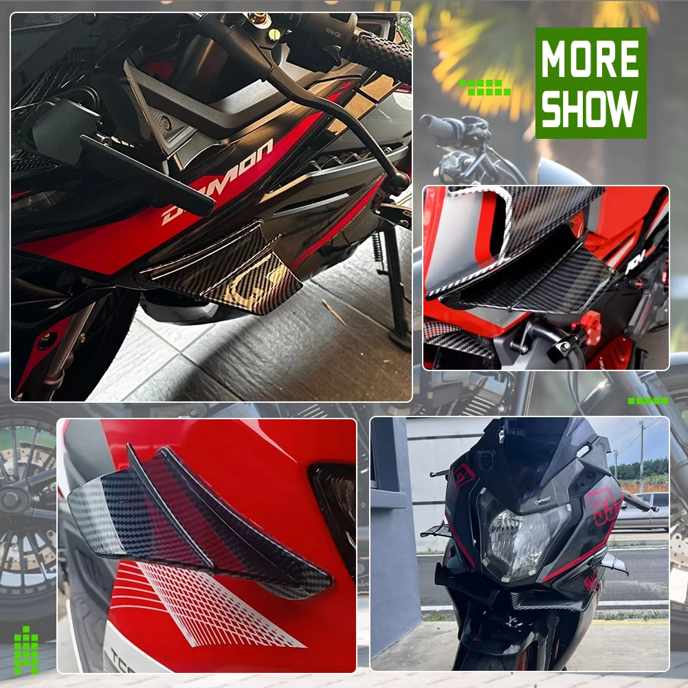 Motorcycle Universal Podification Parts Aerodynamic Wing Kit Stability Side Wind Deflectors Winglets For Ducati BMW Kawasaki