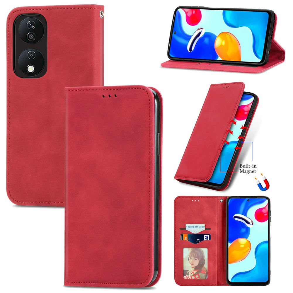 Honor 90 X8 B X7b X6b X9a X9b 200 Pro Leather Case Smooth Book for Honor 200 Lite 90 X8b X7b X6b 90 Smart Honor200 5G Flip Cover