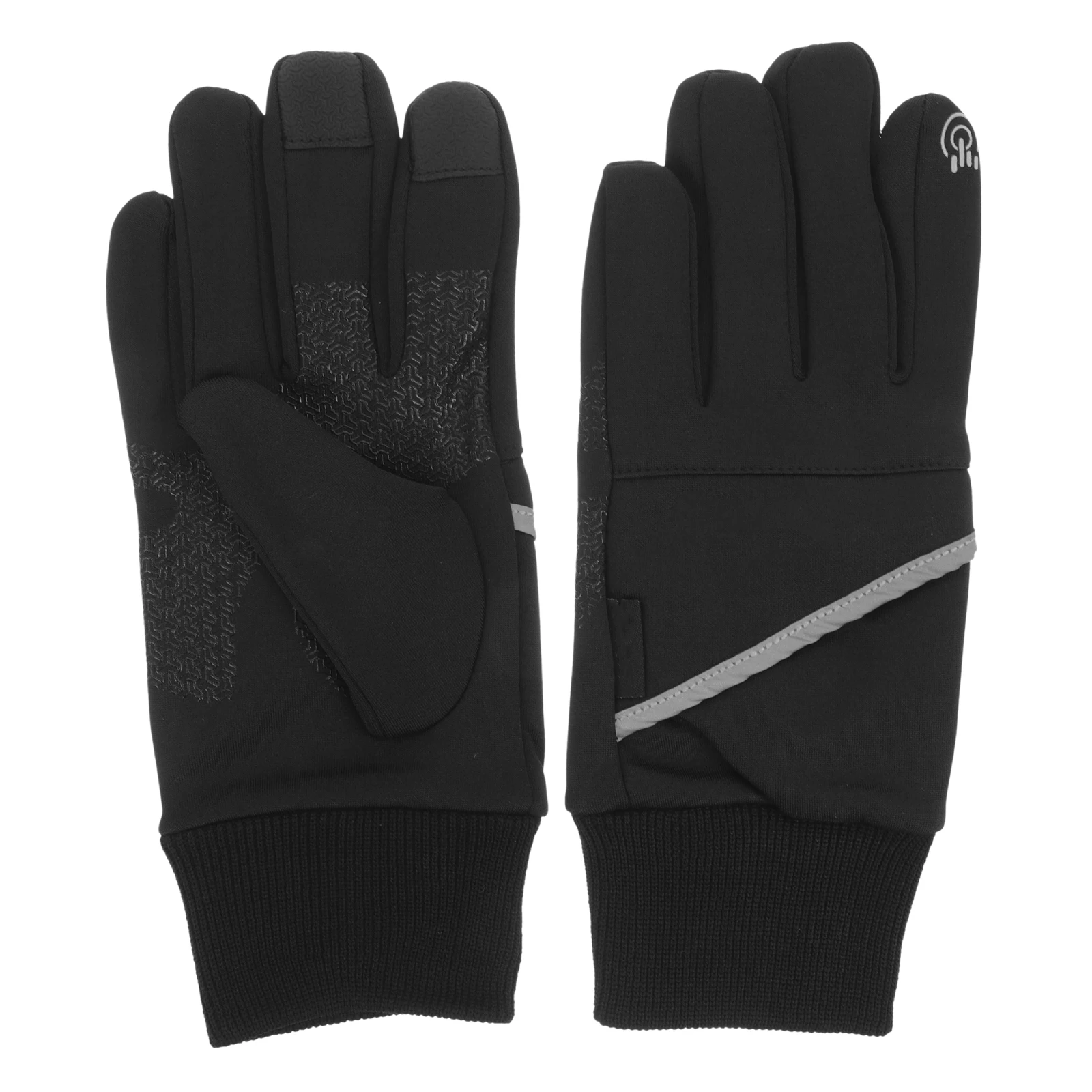 

Winter Warm Black Men Cycling Touch Screen Gloves Wind Proof Long Wrist Anti Slip Waterproof Card Holder Gloves