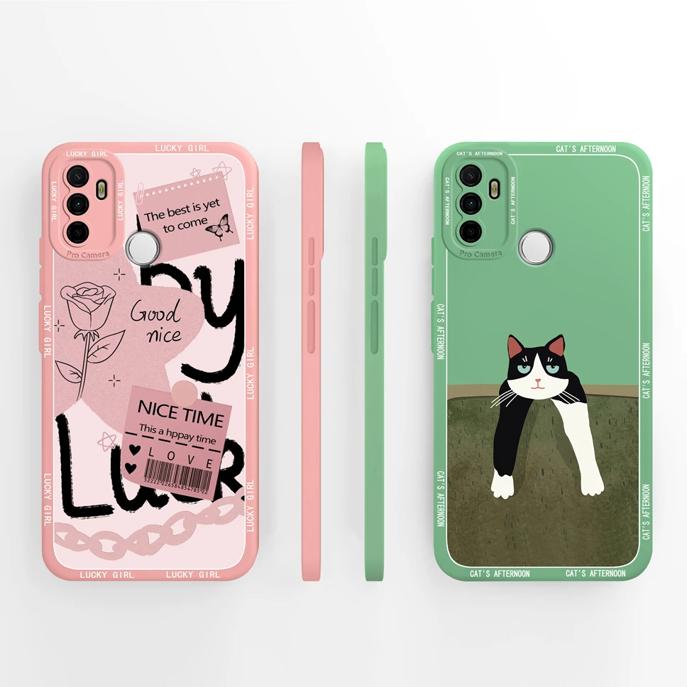 Case For OPPO A53 A53S Art Creation Soft Liquid Silicone Painted Anti Slip Shockproof Protective Back Cover For OPPO A 53 Fundas