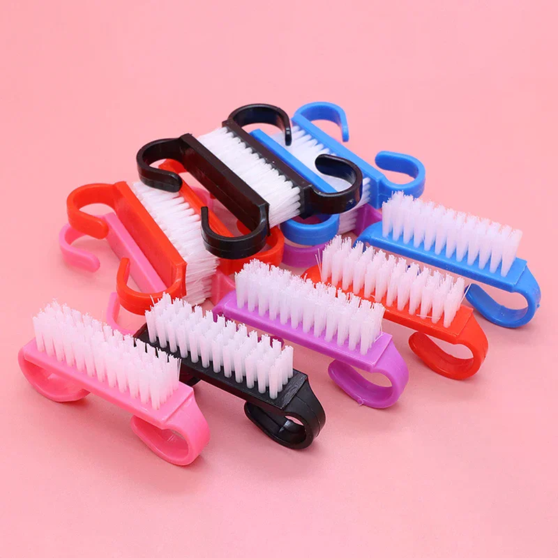 Spazzola per unghie per pulizia superiore Nail Art Plastica morbida Rimuovi polvere Cura delle dita Gel UV Manicure Strumento per pedicure Pennelli per trucco Scrubbing
