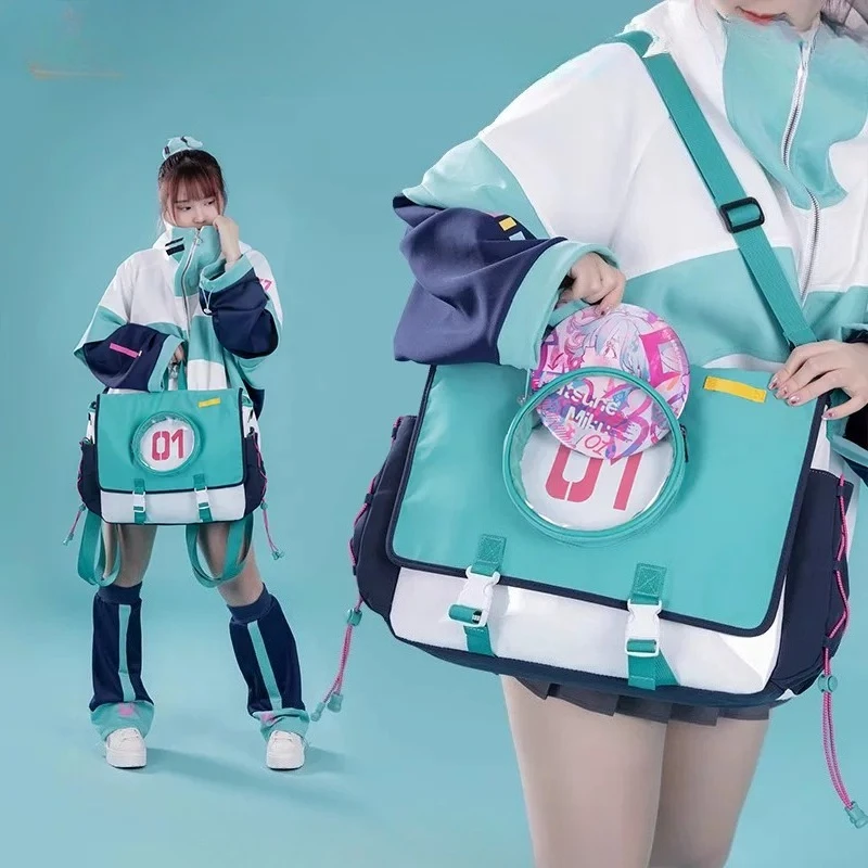 

Оригинальный рюкзак-кроссбоди Future Rhythm Shoulder Pain Pack, 39x30x10 см, для поездок на работу, в стиле аниме