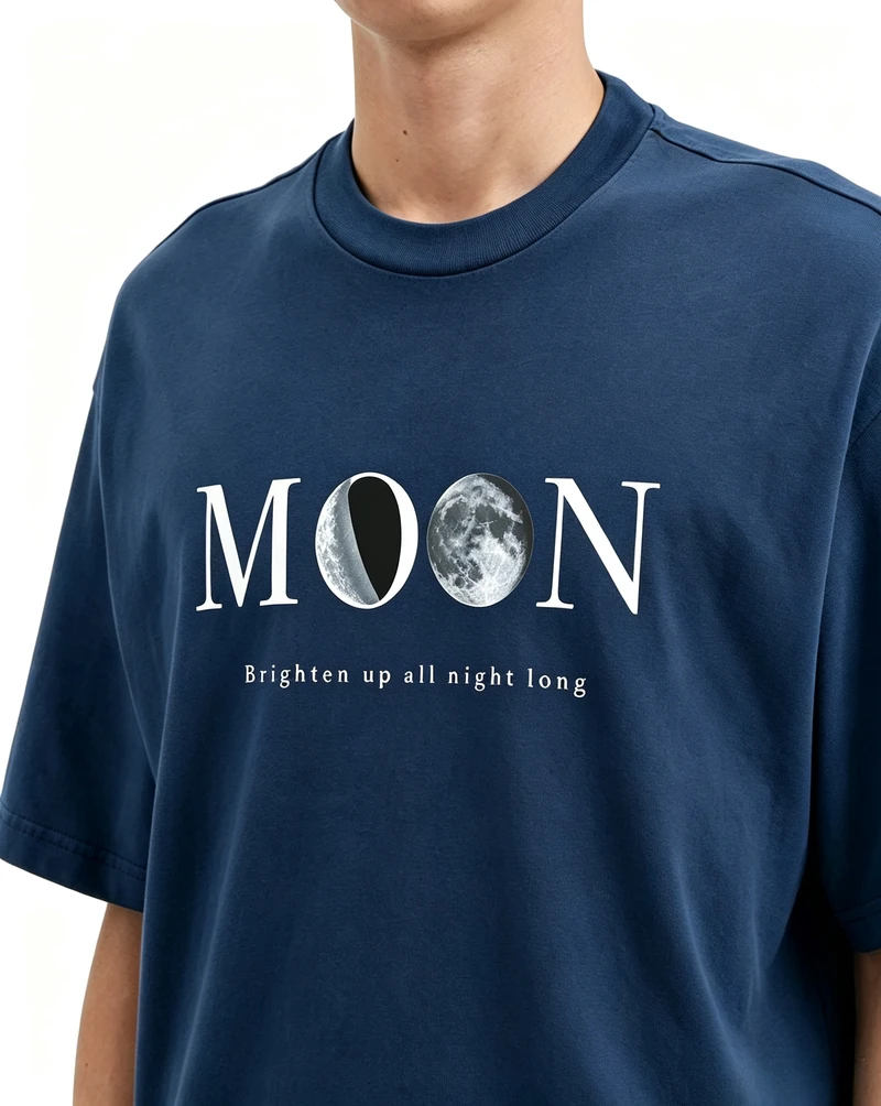 Moon Graphic T Shirt Unisex Vintage Moon Phase Print Short Sleeve Tees Brighten Up All Night Long Casual Cotton Y2k Top Harajuku