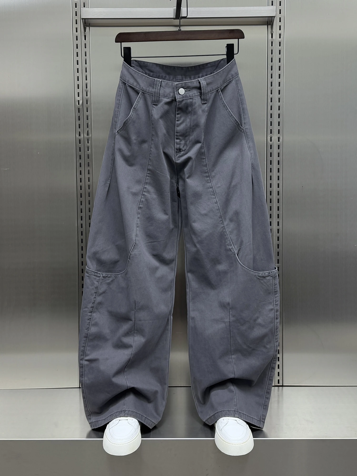 

Trendy Cotton Workwear Wide Leg Jeans Men's Spring Autumn New Casual Denim Straight Cut Pants Hip Hop Sle Straight Tube