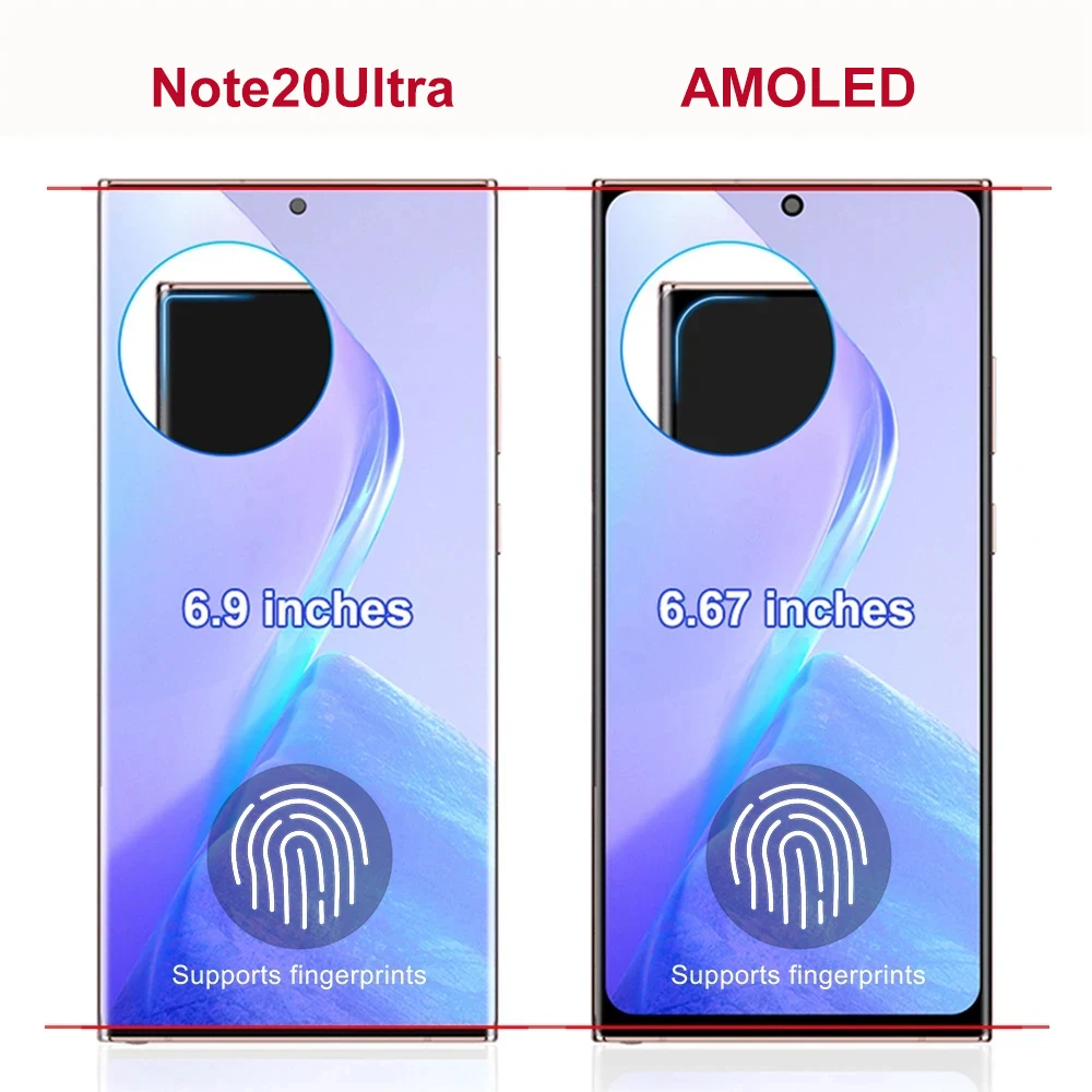 AMOLED Note20 Ultra 5G N986B LCD Display Screen For Samsung Galaxy Note20 Ultra 4G N985F LCD Display with Touch Screen Digitizer