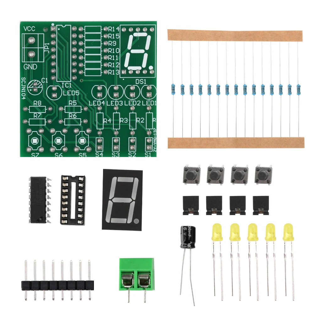 Dc 5v diy decodificação display fabricação eletrônica peças soltas kit de treinamento e ensino 25ma corrente de condução
