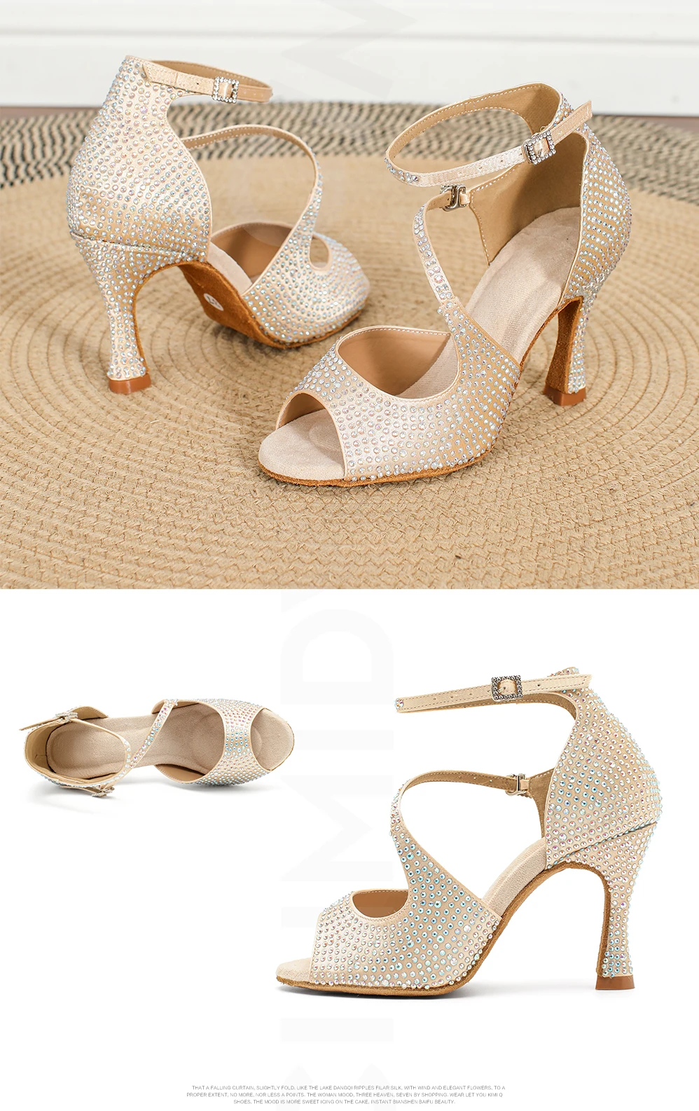 CINMIDY Neue Lateinamerikanische Tanzschuhe für Damen, Tango-, Jazz- und Modern-Ballsaal-Tanzschuhe, Damen-Hochzeitsschuhe mit Diamanten, Performance-Sandalen – Detail 9