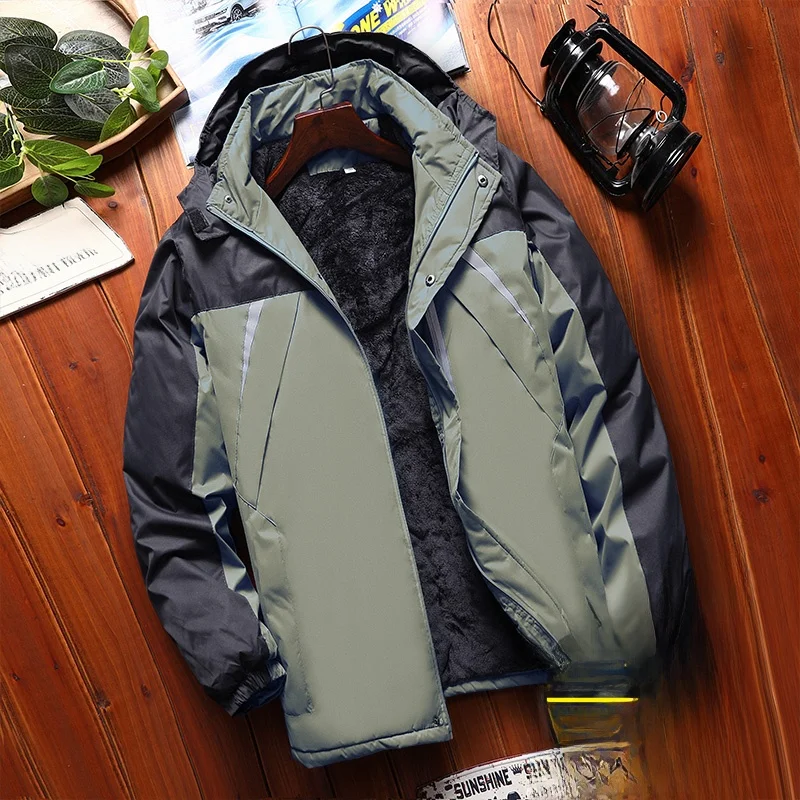 

Зимняя куртка Thiened Fce для мужчин, для активного отдыха, альпинизма, работы, ветрозащитная, водонепроницаемая, теплая, повседневная, свободного кроя, больших размеров, хлопковая.