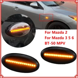 2PCS Dynamic Side Marker Light Side Signal Lights For MAZDA 2 3 5 6 BT-50 MPV II 2006-2010 Dynamic Flasher Repeater Blinker Lamp