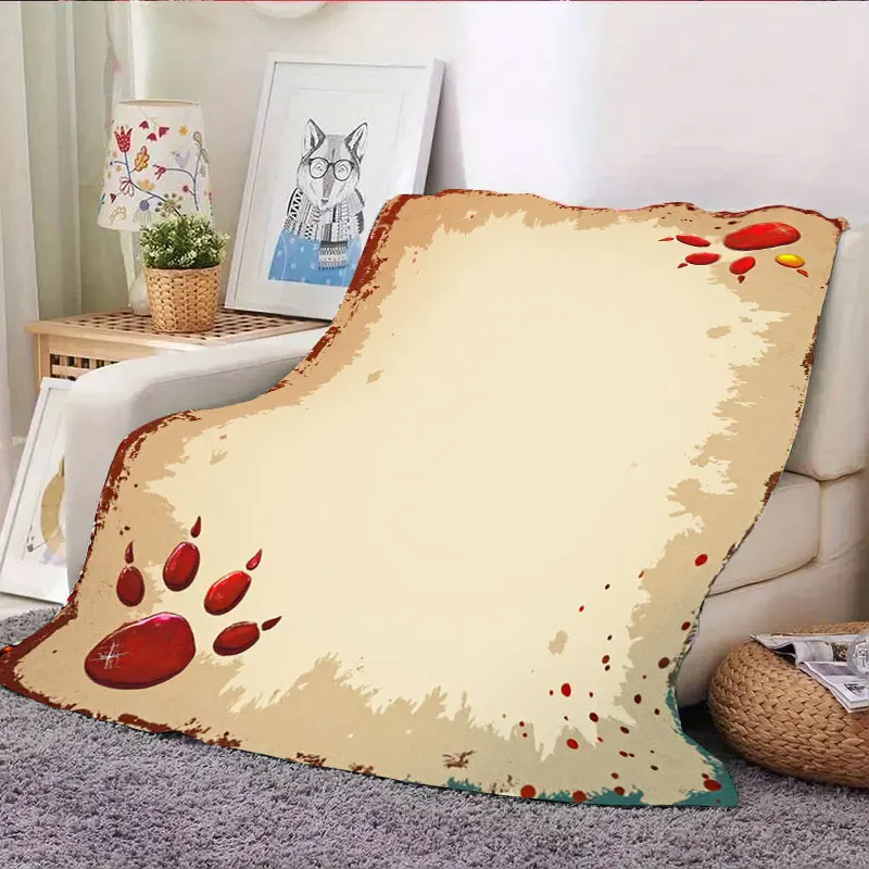 1 قطعة بطانية الفانيلا خمر بقع الدم باو طباعة بطانية لزينة عيد الهالوين