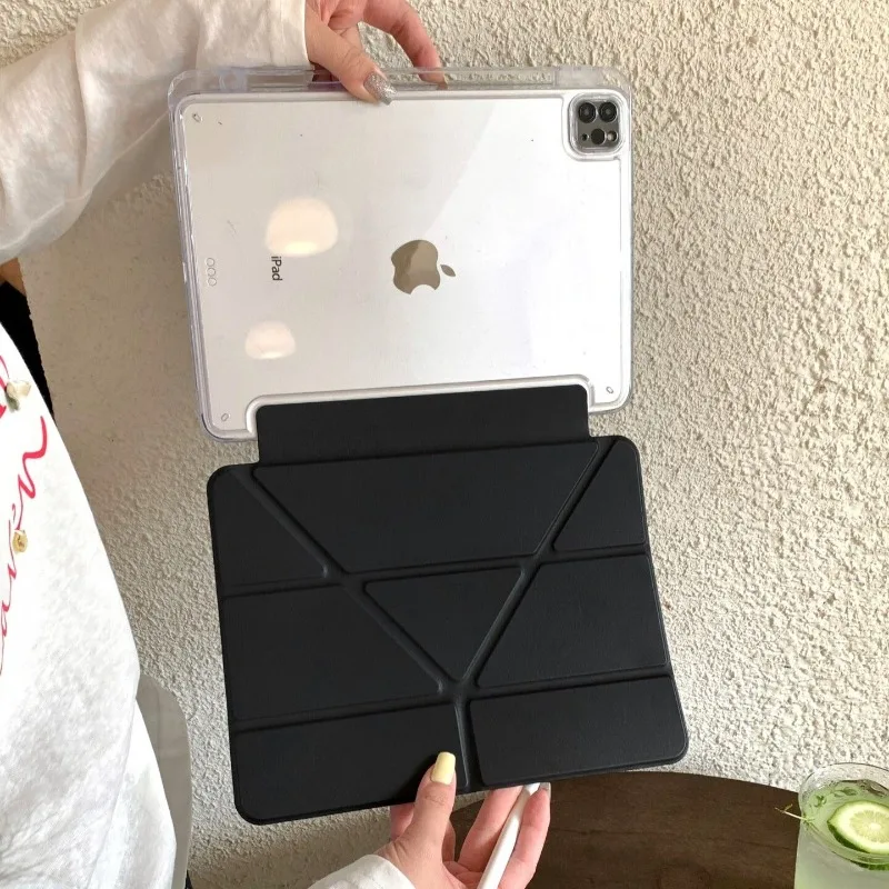 New Minimalist Plain-colour Y-shaped Tri-fold for IPad 10.2 8th 9th Gen 10th 10.9 IPad Mini Case 2020 Pro 11 Air11/13 12.9 11th
