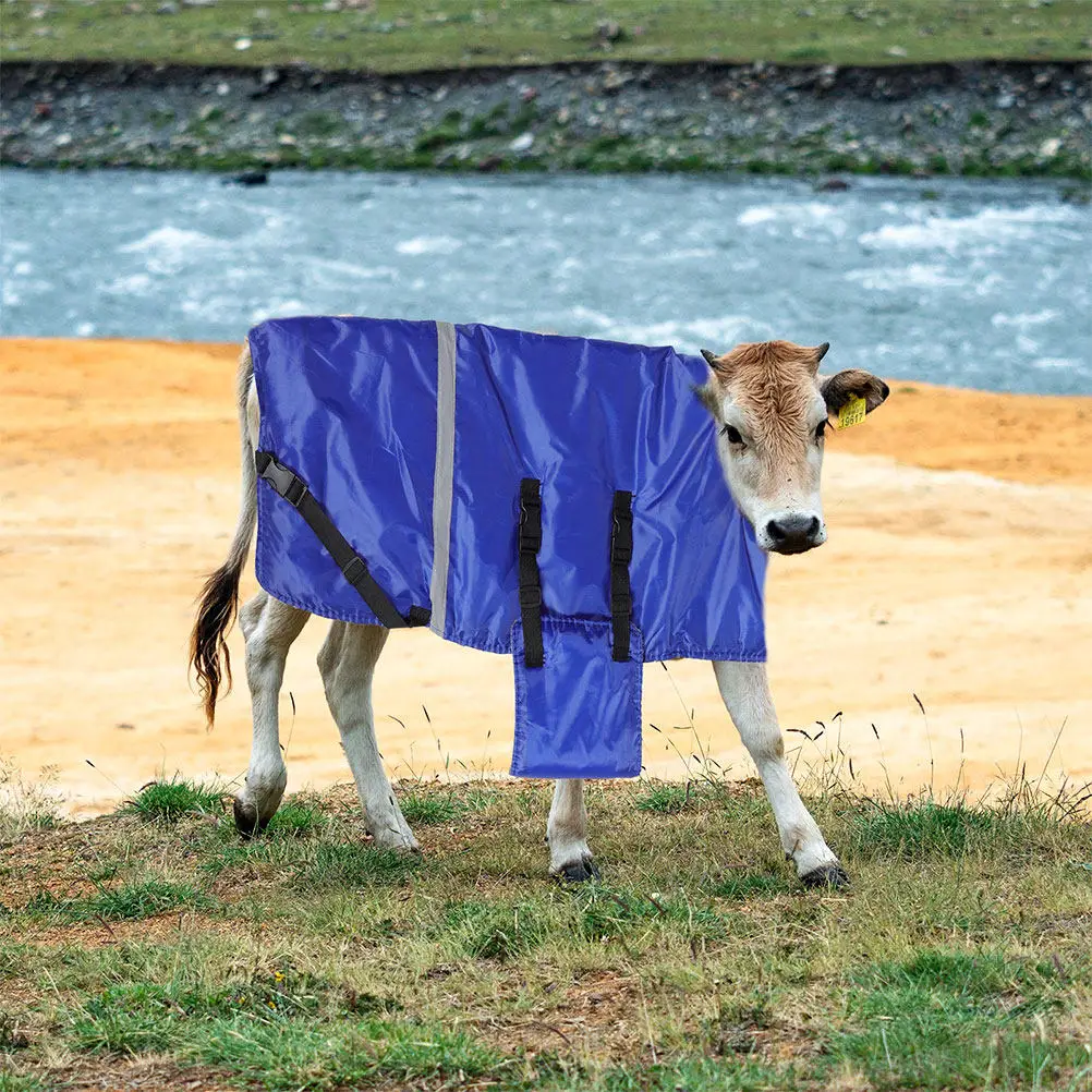 Chaleco Impermeable Engrosado para Terneros, Abrigo de Invierno con Protección Abdominal, Manta Cortavientos para Ganado, Abrigo Cálido para Terneros en Clima Frío