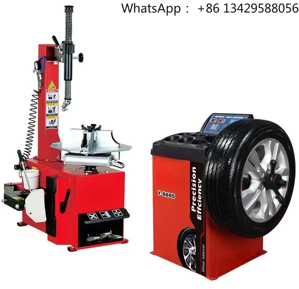 Tricar Professional 24 Inch Tire Balancer Machine and Automotive Tire Changer with Fixtures Tyre Changing Machine Combo