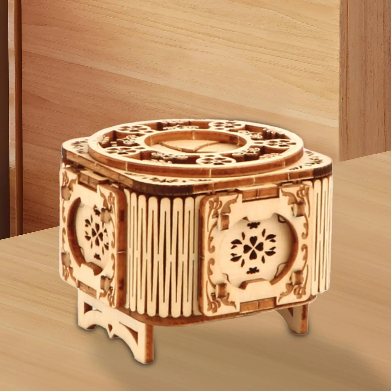 3D Wooden Puzzle Box Keepsakes Storage Brain Teaser Mechanical Box Money Box Treasure Box Musical Jewelry Box for Adults