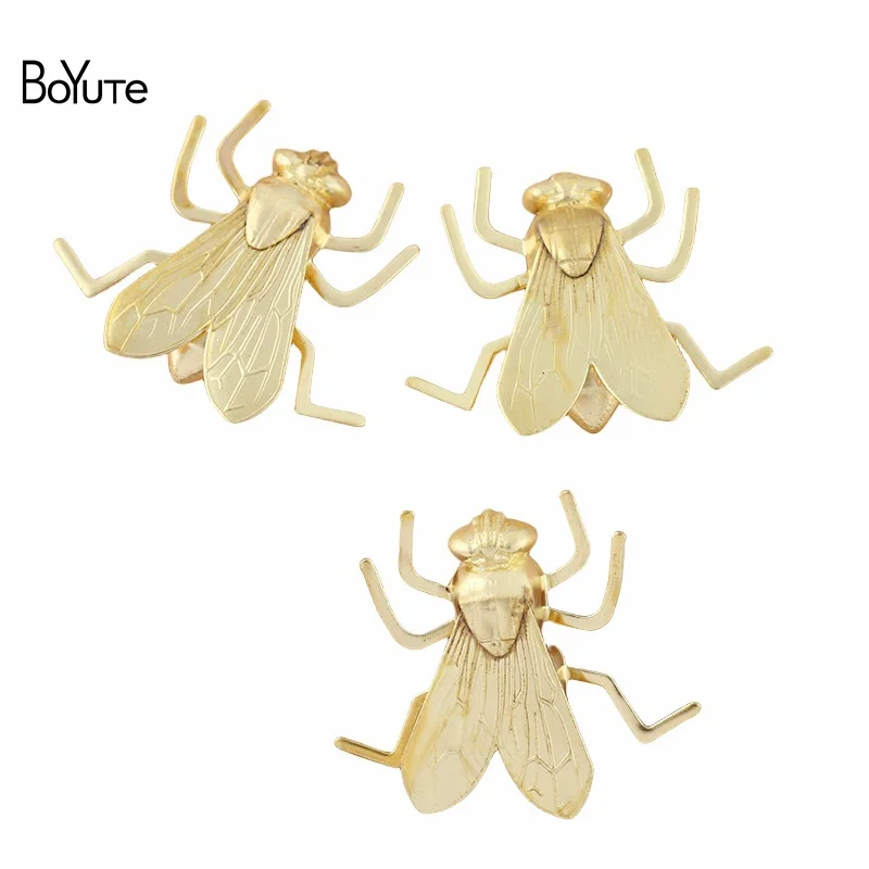 BoYuTe (10 Pieces/Lot) Metal Brass 23*27mm Fly Insect Stamping Plate Diy Hand Made Jewelry Accessories Parts