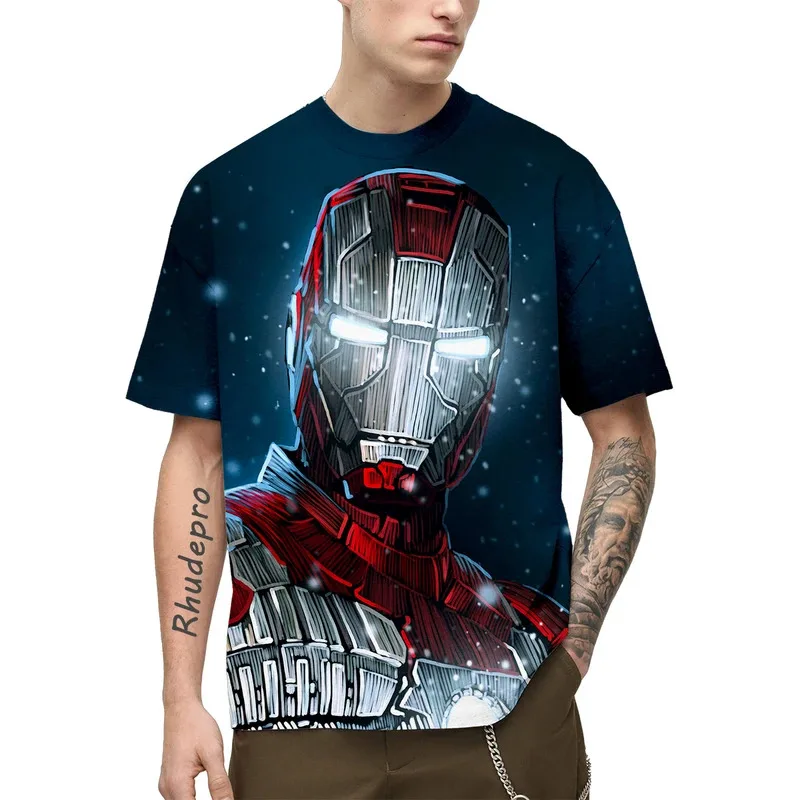 

Miniso Spider-man Iron Man Children 3D Cartoon T-shirt Boy Printing spider-man Boy T Shirt Girls Tops Tees Cartoon Clothes
