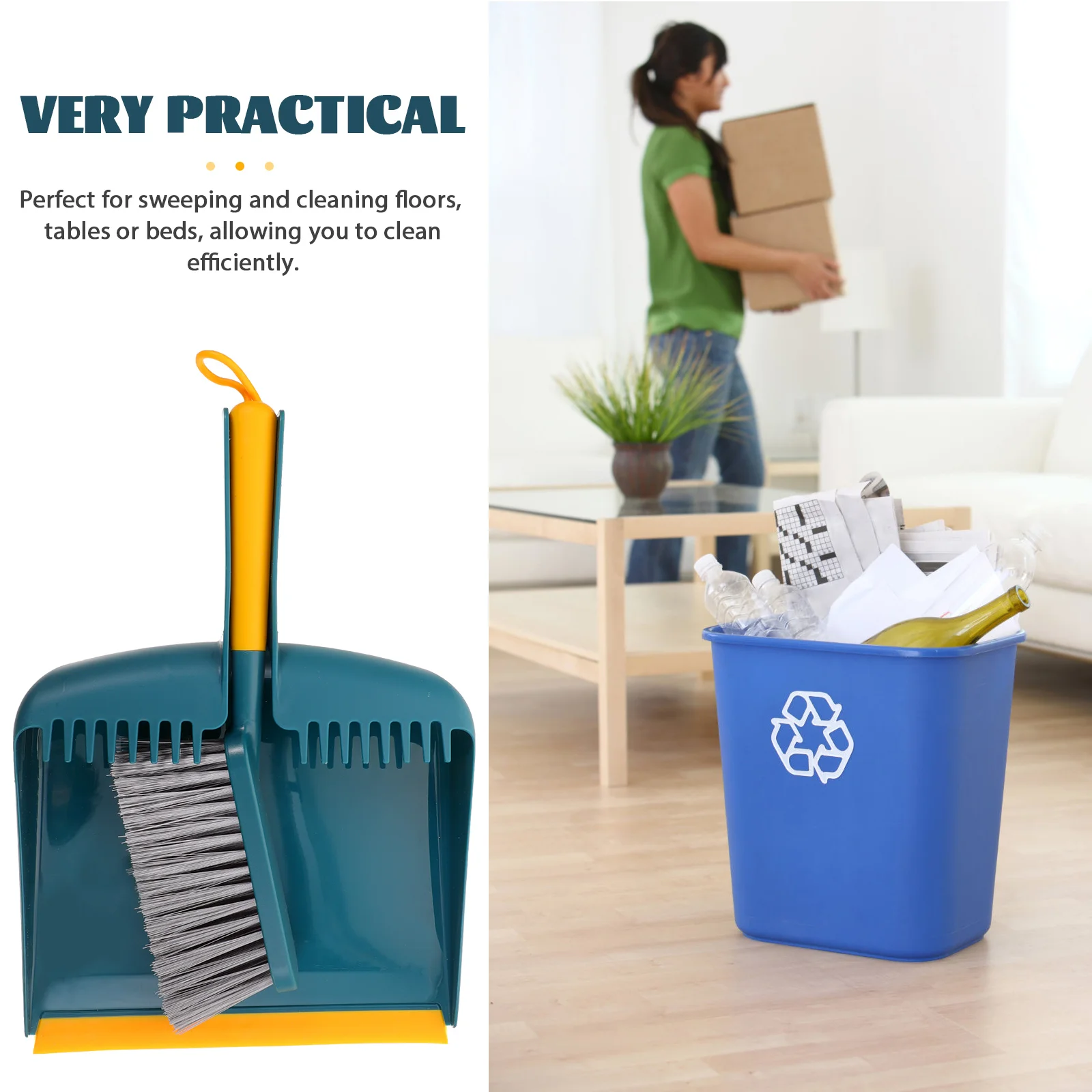 

1 set Broom Dustpan Set Heavy Duty Small Handheld Cleaning Brush Kit For Home Kitchen Floor Table Car Fireplace Durable Mini