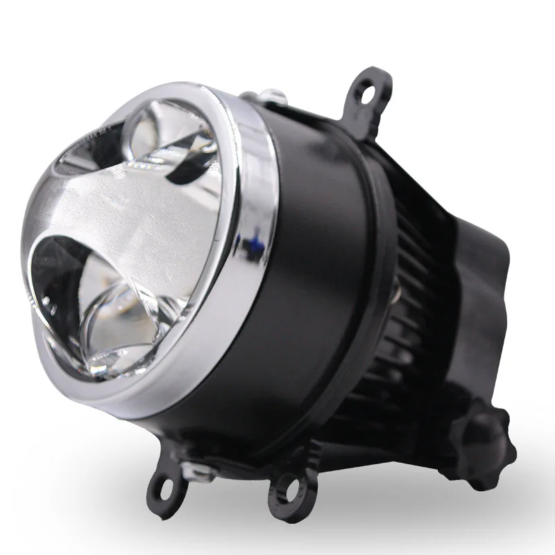 New W3 3 Inch LED Projector Fog Light with Halo Triple Direct Beam Super Bright Focus Universal Car LED Fog Lamp Retrofit Kit