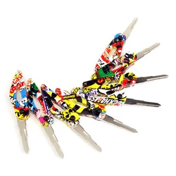 Motorcycle Remodel Keys Embryo Graffiti folding Key Head Automatic Bouncing Keychain Car Key Blanks for Motorcycles  Motorbike