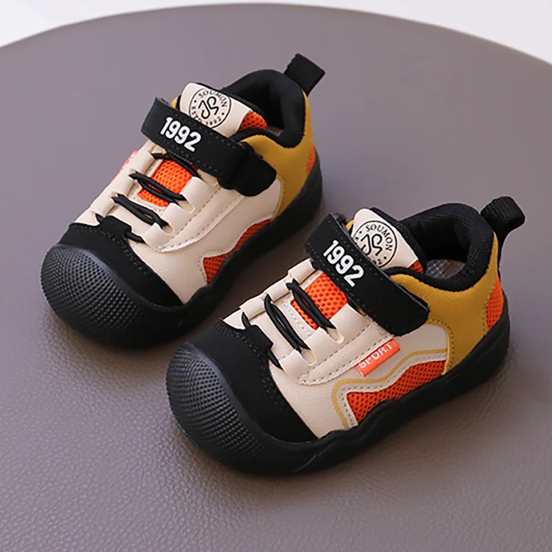 

PU Leather Sport Shoes For Children 2025 Designers Baby Boy's Girl's Sneakers Ergonomics Anti-slippery Toddler Kid's Sneakers