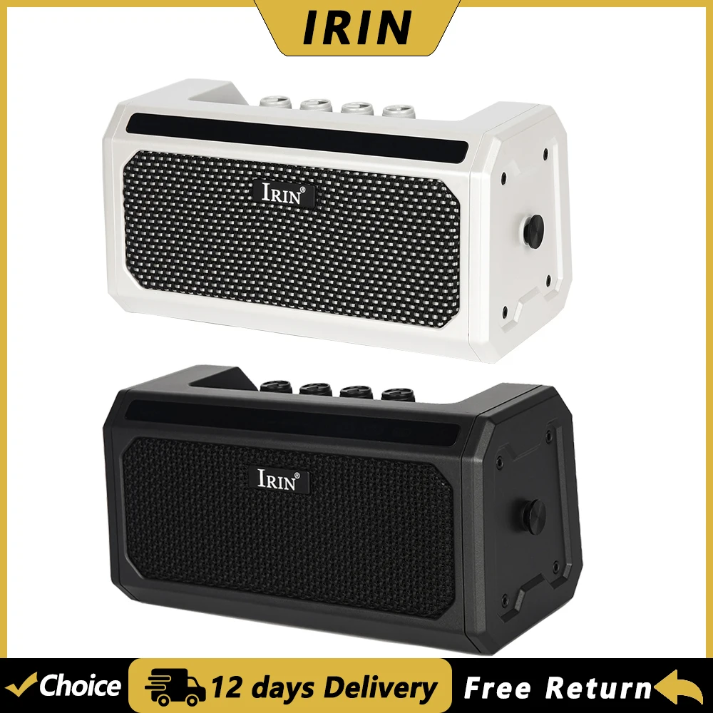 IRIN 10 W Gitaarversterker Oplaadbare AMP-luidspreker met Clean/Delay/Overdrive/Distortion/Metal/Reverb 5 uur batterijduur