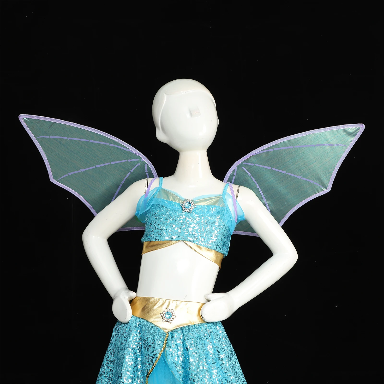 Ailes de chauve-souris dégradées brillantes pour enfants et adultes, costume de cosplay d'Halloween, accessoires de vampire, aile de sorcière de vampire, déguisement de fête