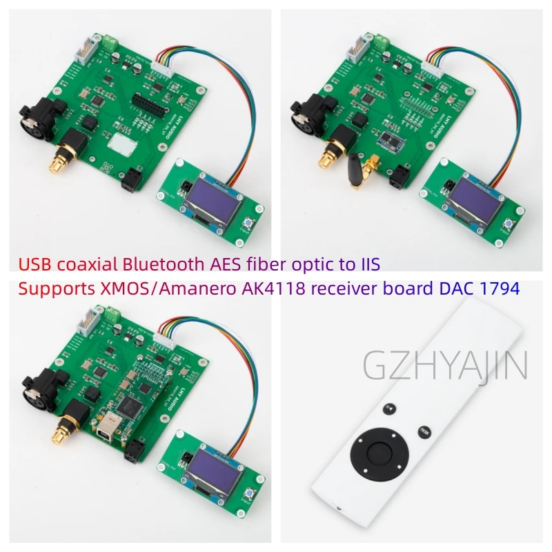 USB coaxial Bluetooth AES fiber to IIS support XMOS/Amanero AK4118 receiver board DAC 1794