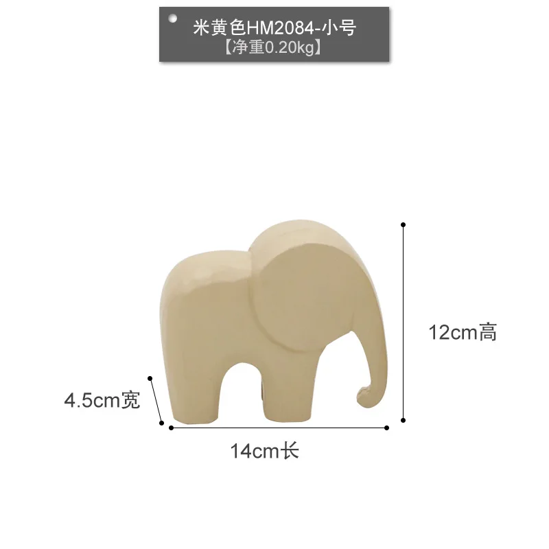 Nordic Wooden Elephant Ornaments Morandi Home Decoration Accessories Wood Office Table Miniature Craft Baby Room Nursery Decor