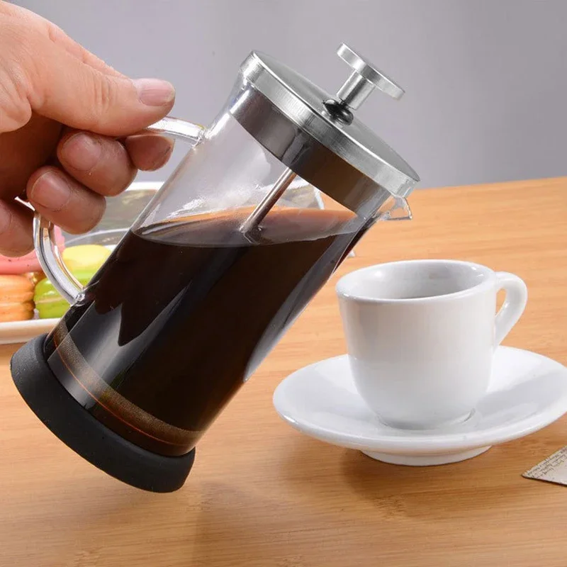 350-1000ML French Press Coffee Pots With Filter High Borosilicate Glass Heat-Resistant Coffee Brewer Milk Foam Frother Pots