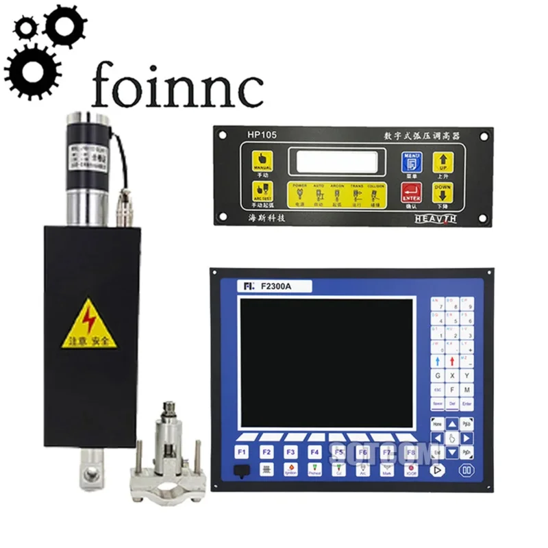 Nouvelle commande numérique par ordinateur d'axe du contrôleur 2 de plasma de F2300a avec la course 10mm de Jykb-100-dc24v-t3 de poussoir de F1621 Hp105 Thc pour la découpeuse de plasma