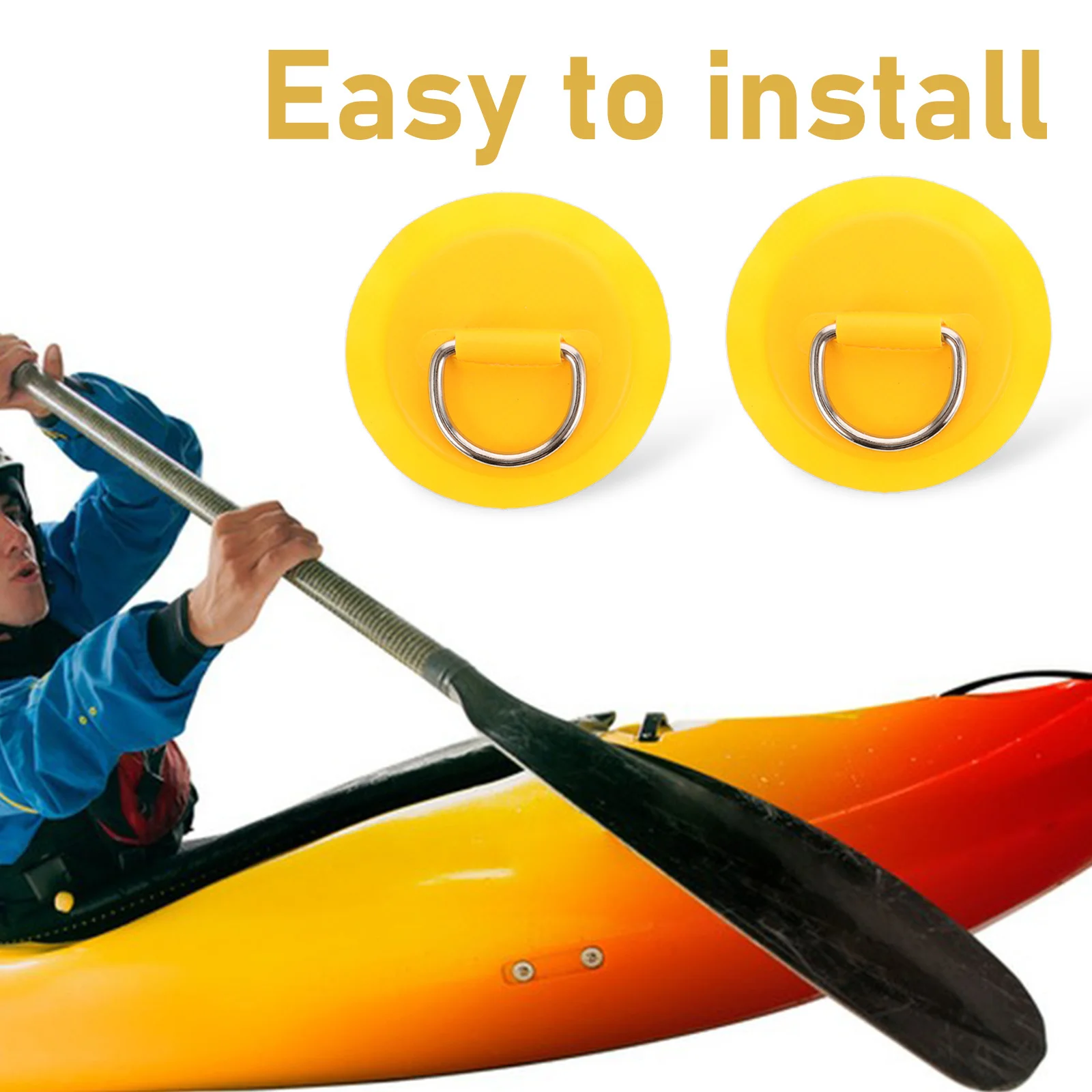 

2Pcs Kayak D-Shaped Buckle Strong Stainless Steel Replacement Parts Portable Cord Fixator for Canoe Paddle Board