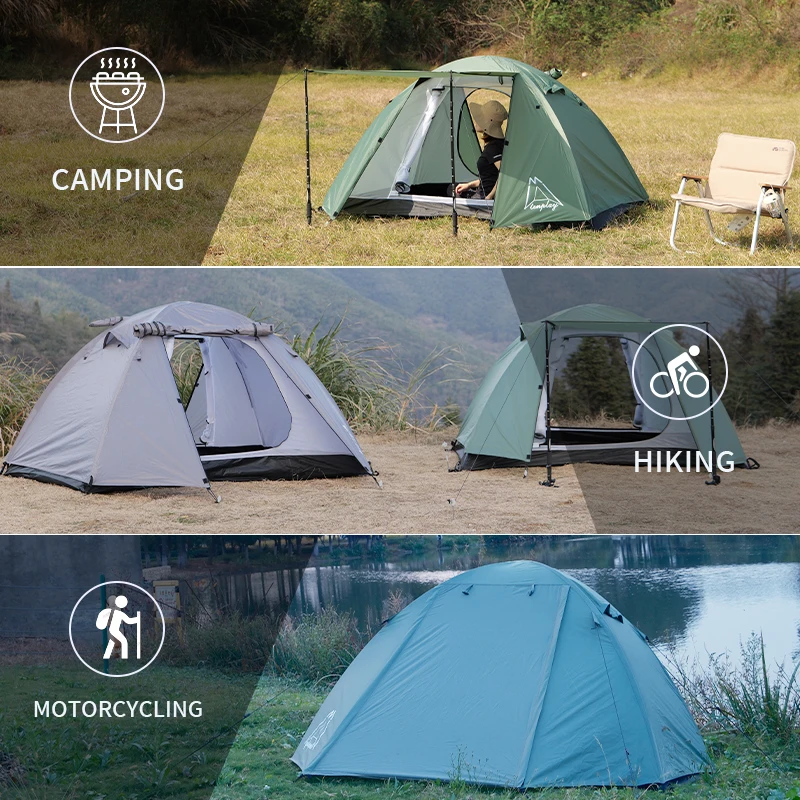 

Outdoor 1-Person Double Layer Camping Tent with Diagonal Bracing Type Made of Durable Polyester Fabric