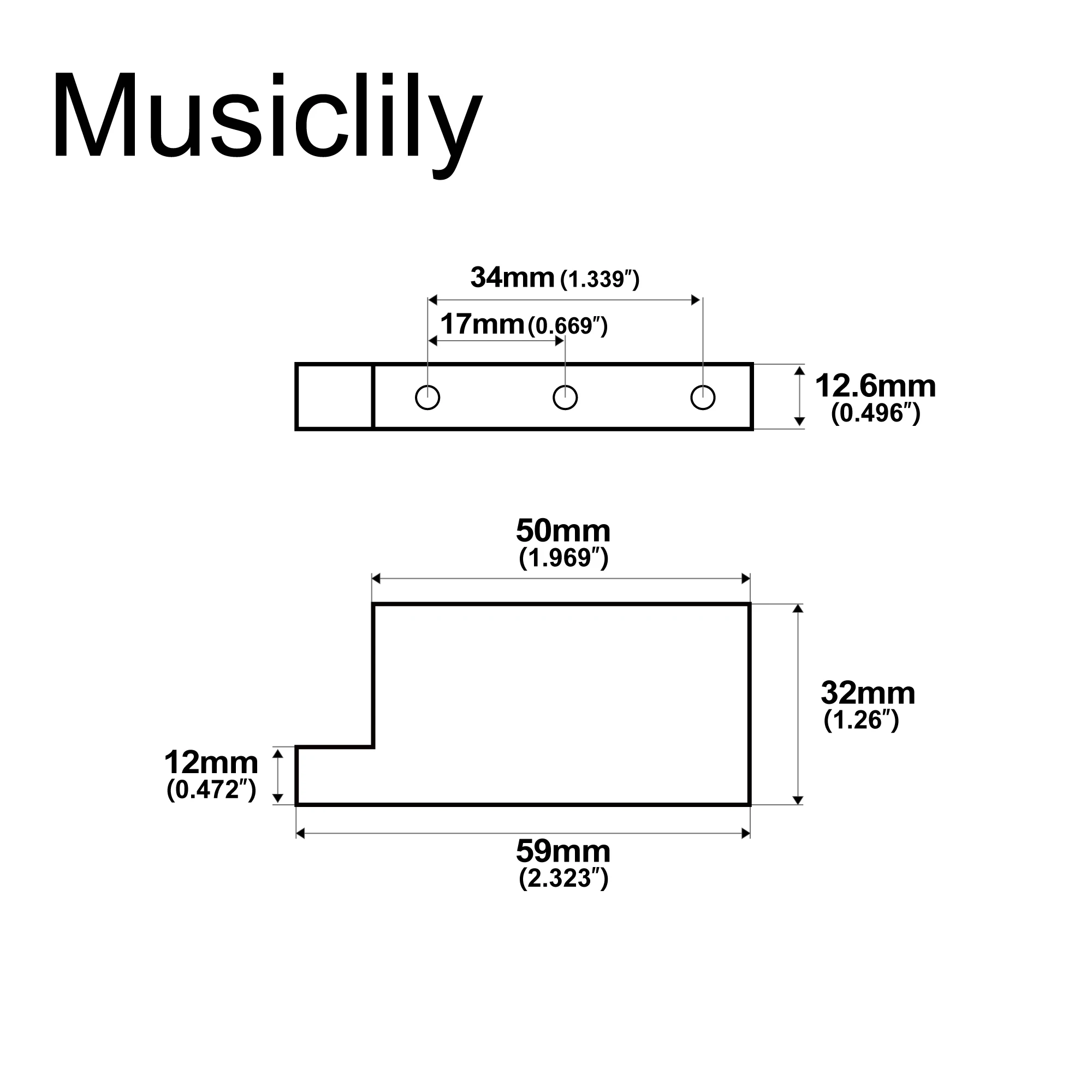 Musiclily Ultra Vollmassiver L-förmiger Tremolo-Block aus Messing/Stahl für E-Gitarren mit Floyd Rose Locking Tremolo-Brücke – Detail 1