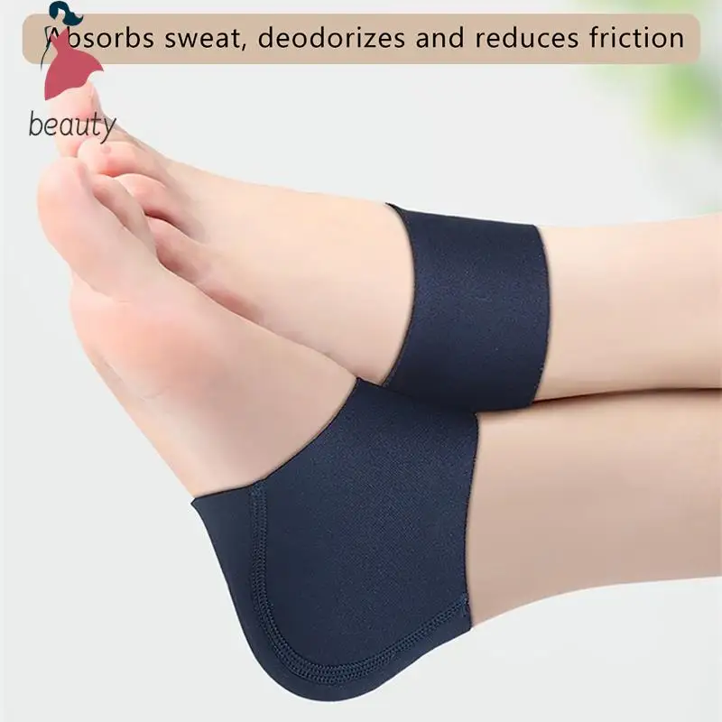 Gel Silicone Heel Protector Sleeve Heel Pads Heel Cups Plantar Fasciitis Support Feet Care Skin Repair Cushion Half-yard Socks