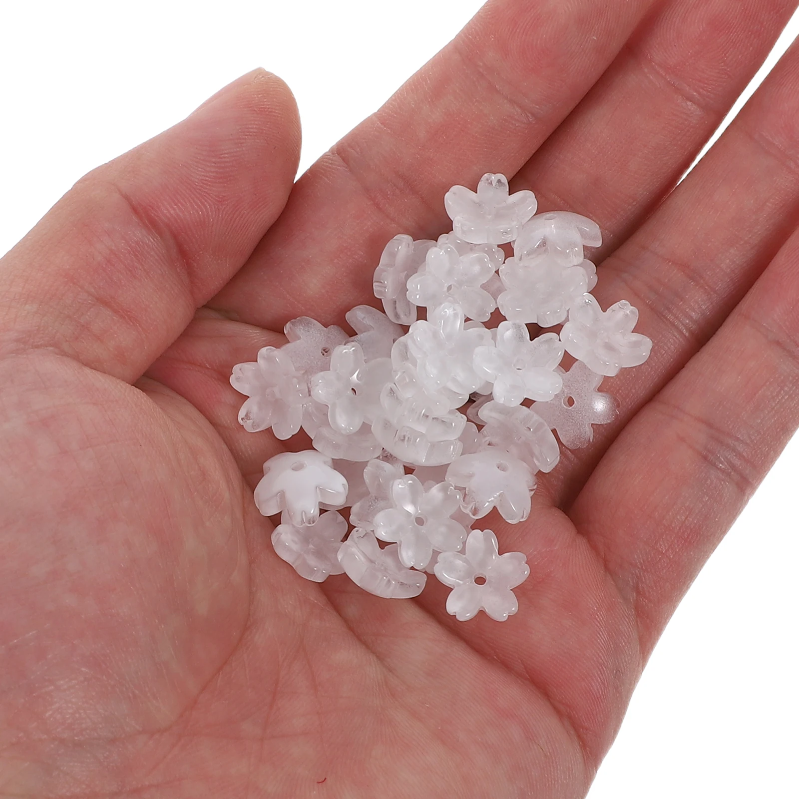 

150Pcs Cherry Blossom Glass Flower Beads Gradient Five-Petal Caps for DIY Bracelets Necklaces Jewelry Making Crafts
