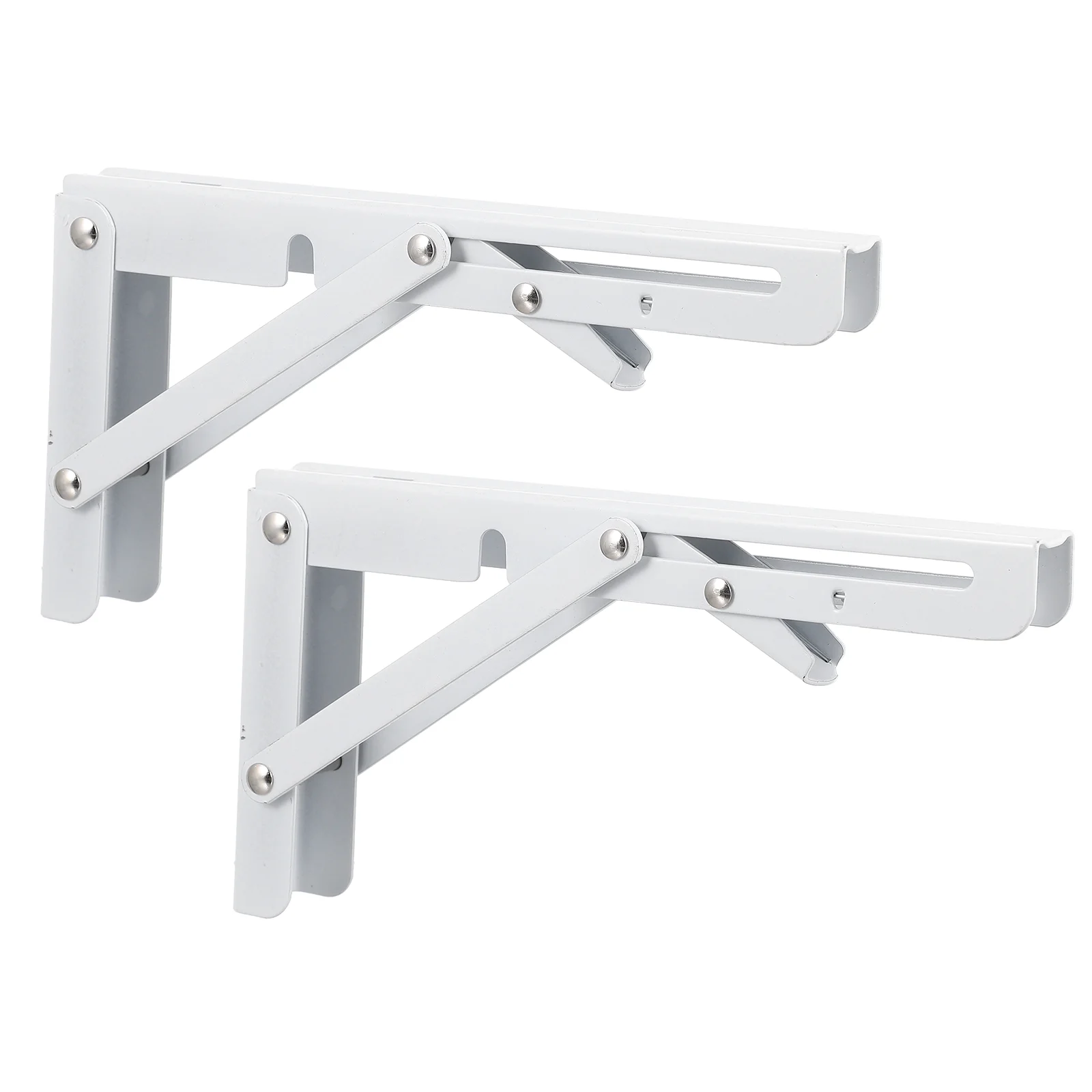 

2 PCS Triangle Stand Shaped Brackets Foldable Shelf Wall Mount Folding Supports Heavy Duty