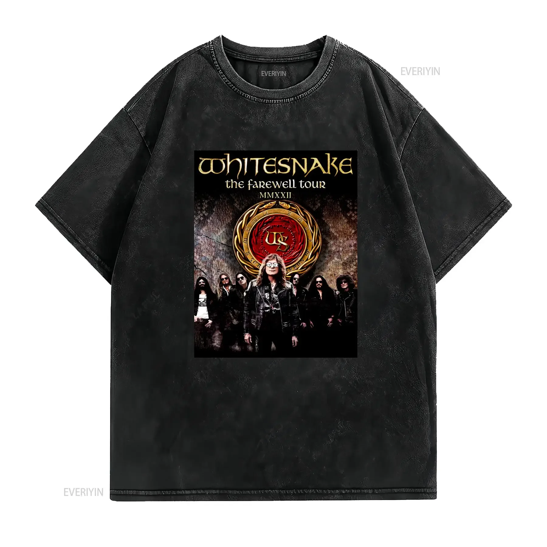 Whitesnake The Farewell Europe Tour Cotton Black S 5XL Uniesx T Shirt LL395 vintage Washed Stretched Slightly Comfortable