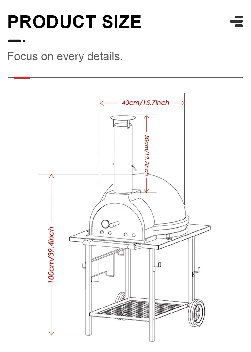 SEB Pizza Ovens Commercial Industry Stone Bricks Wooden for Home Outdoor Kitchen