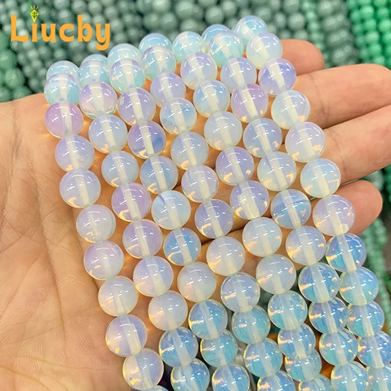 4/6/8/10/12mm Natural Stone Beads white Opal Bracelets matte Round Beads For Jewelry Making DIY Bracelets Accessories 15\'\'Strand