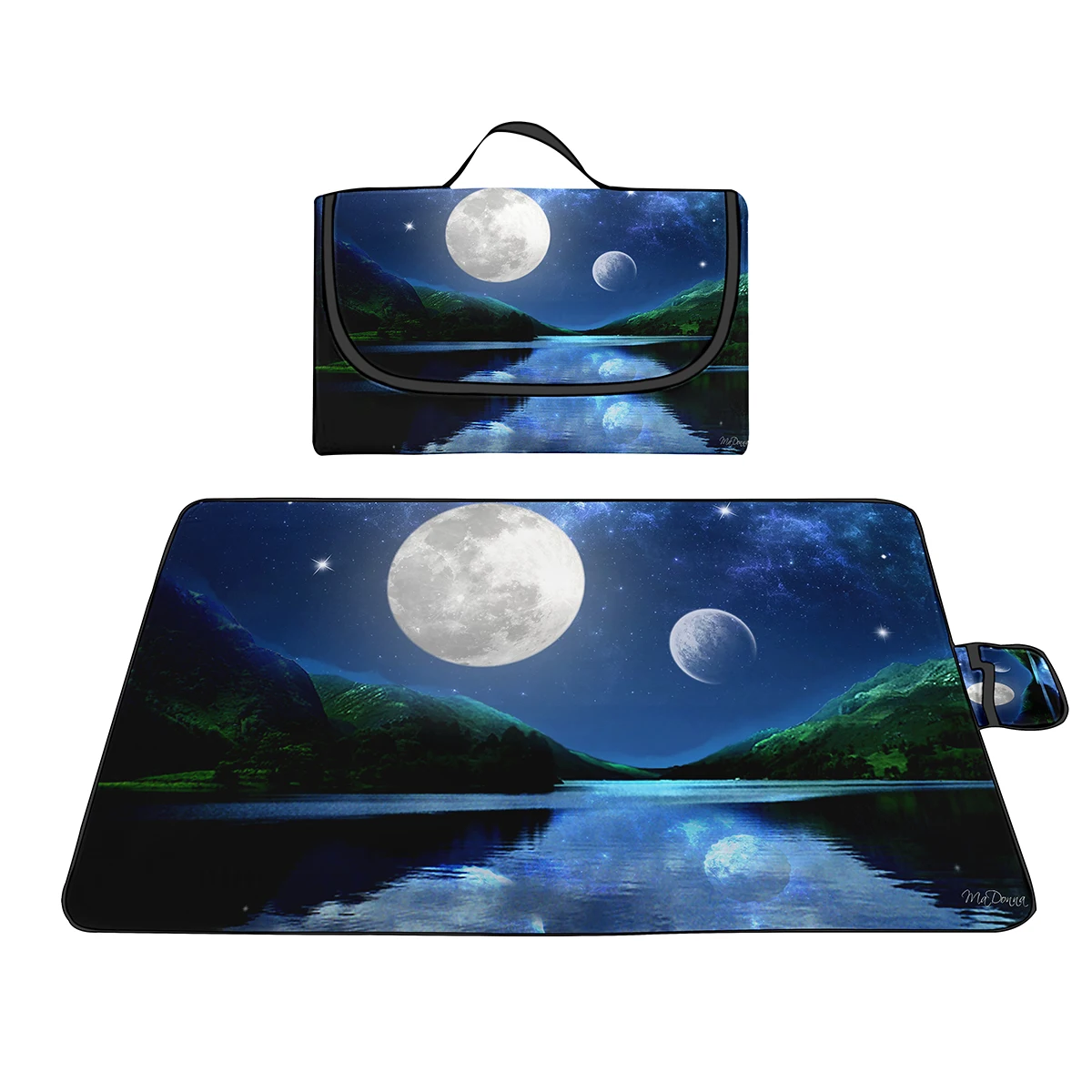 

Beautiful Moon Pattern Foldable Outdoor Picnic Blanket,Lightweight Beach Blanket,Waterproof Sandprioof Mat,Picnic Mat for Trivel