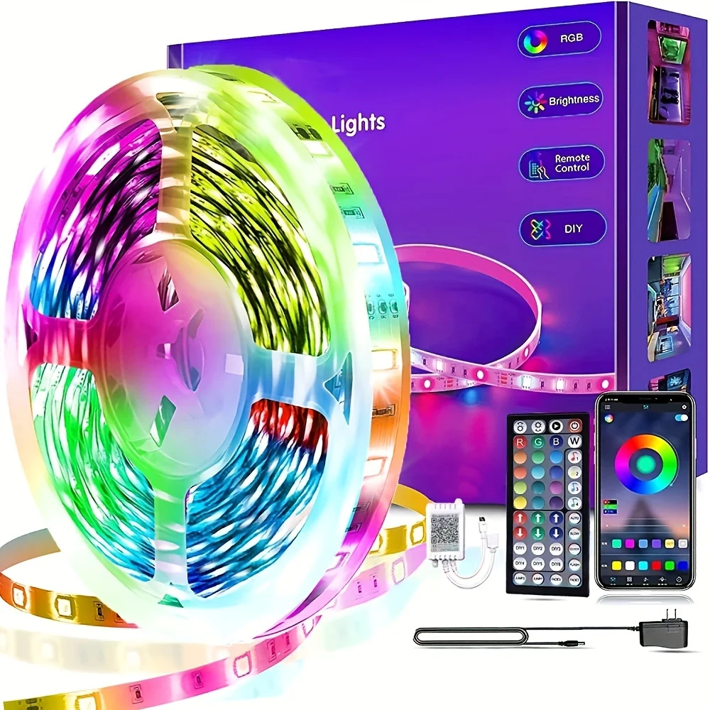 100ft Led Strip oświetlenie do sypialni lampa RGB do synchronizacji muzyki z pilotem i kontrola aplikacji paskiem USB do imprezowy festiwalowy