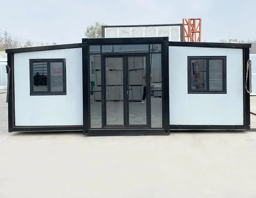 

Portable Prefab Tiny House, 20ft - 40ft Mobile Expandable Prefab House with 1 Fully Equipped Bathroom and Kitchen