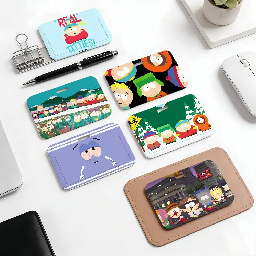 

funny cute cartoon art S-South P-Park Bus Subway Access Cardcase Plastic Work Holder Student Meal Cards cover Women Men