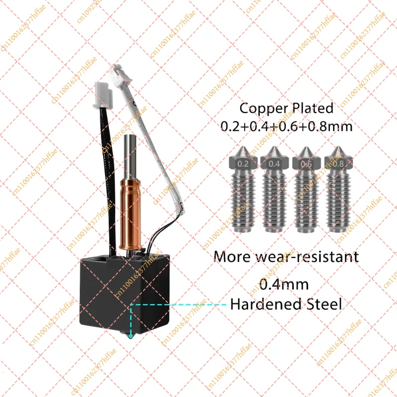 Upgraded Hotend Kit for Anycubic Kobra 3 V2 / V2 Combo, High Quality Print Head with 0.2/0.4/0.6/0.8mm Nozzles
