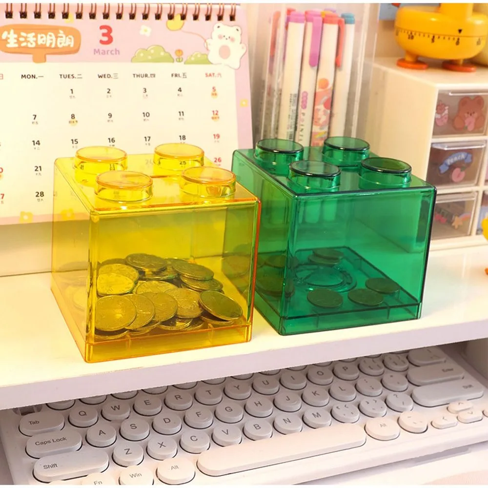 Funny   Gift Piggy Bank Change Box Home Decor Storage Box Building Block Coin Box Coin Bank Money Saving Box