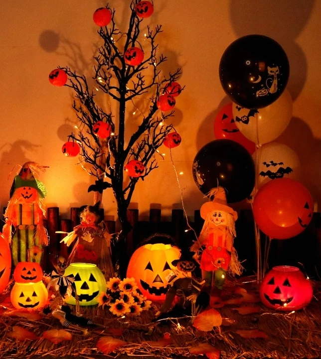 Factory Direct 20.26 million Holy Day Pumpkin Lantern Ghost Tree Set Large Hotel Decoration Scene Meichen Outdoor Bar Shopping