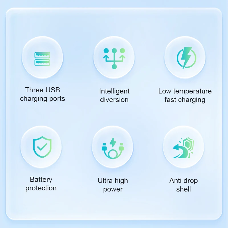 Adapter for Mobile Phone Travel Charger Charging Indicator Travel Multi Intelligent Head Luminous Port Battery Charger