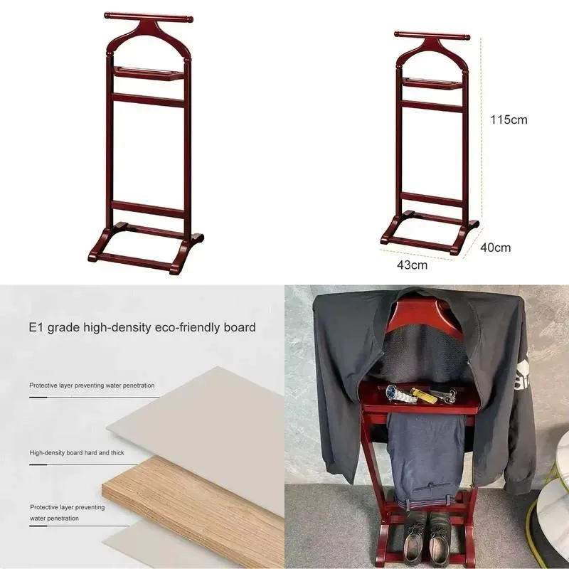Modern Eco-Friendly Floor-to-Ceiling Coat Rack with Lacquered Wood Hanger for Wardrobes and Kitchens